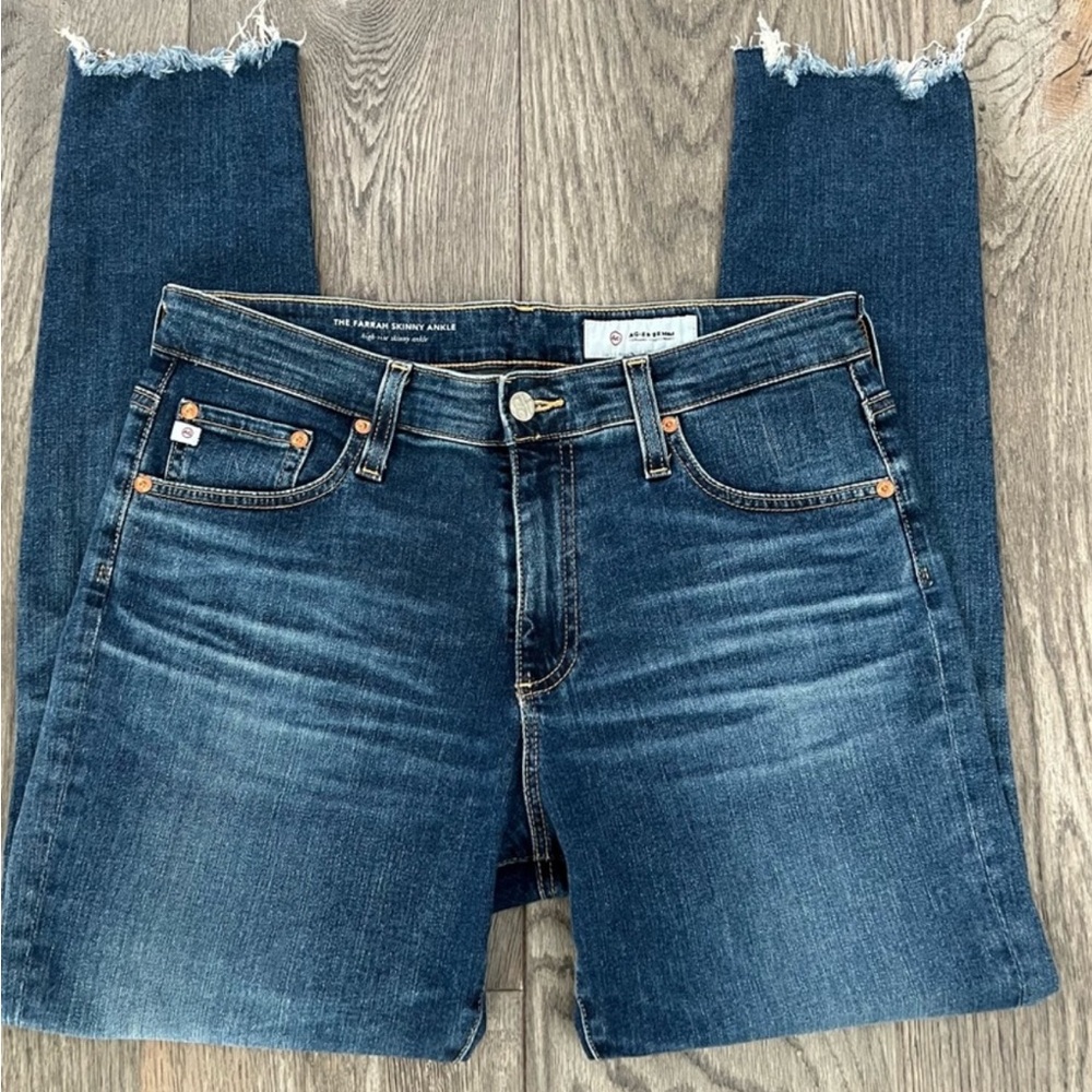 AG Adriano Goldschmied The Farrah Blue High Rise Skinny Ankle Jeans NEW - Picture 4 of 6